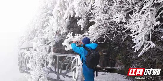 大雪节气，天门山迎今冬首场雪。