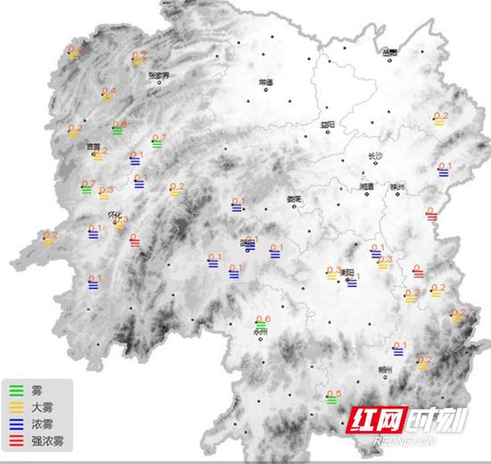 12月17日,湖南各地有雾。