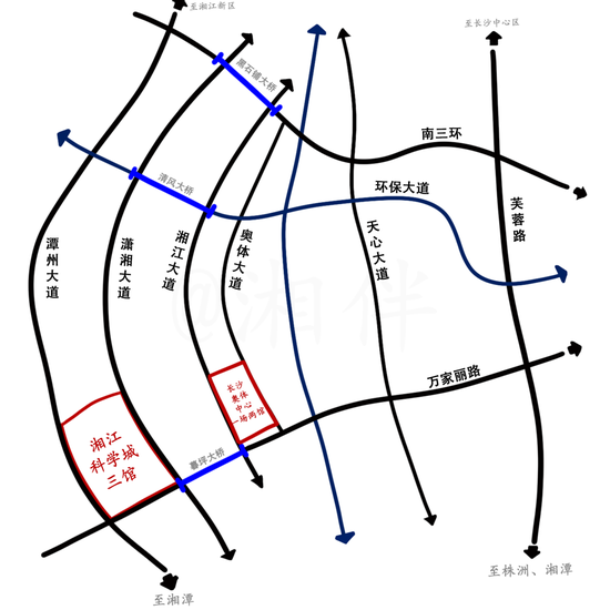 长沙奥体中心项目规划图(手绘)