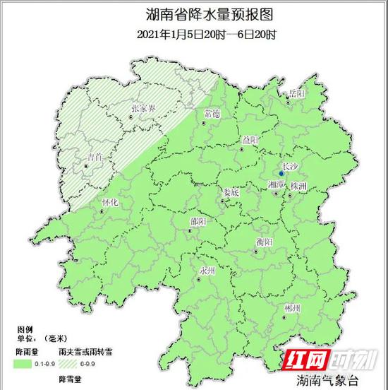 最新预报的省内降水情况。 湖南省气象局供图