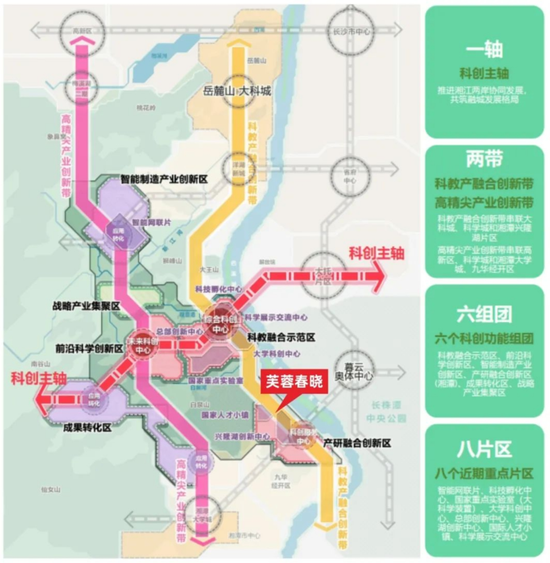 湘江科学城空间结构图。