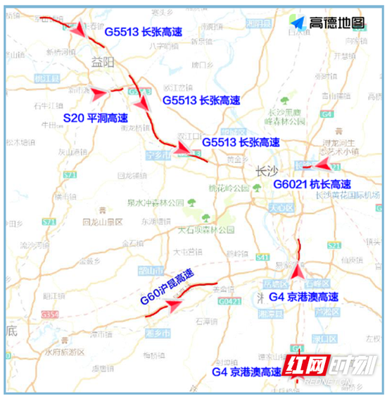 返程高速易缓行路段。