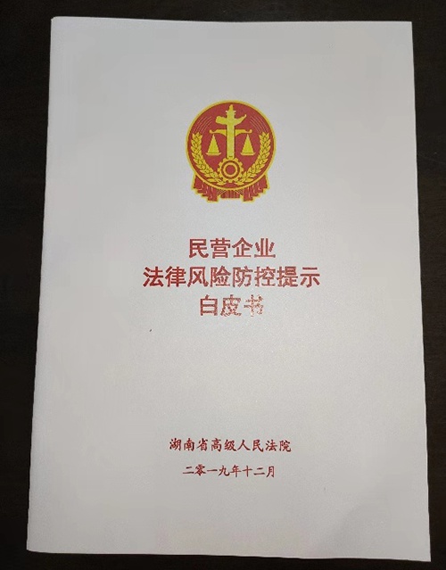 湖南高院制作的白皮书 来源:邱杨雨生摄