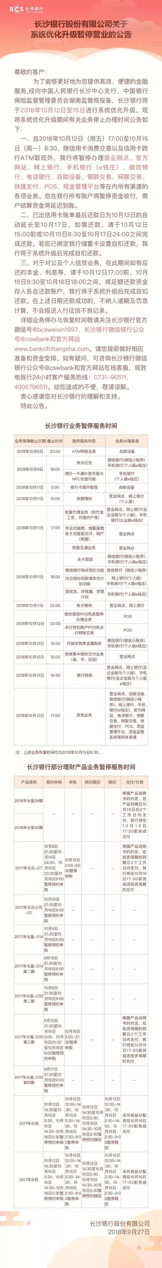 这次系统升级时间较长,影响的业务也很多,大家提前做好准备!