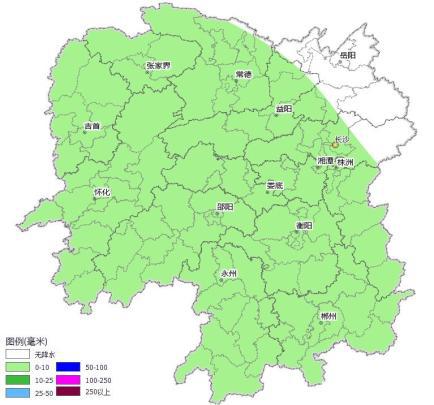 湖南降雨量预报(9月11日20时~9月12日20时)
