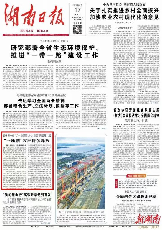 《湖南日报》2026年3月17日01版