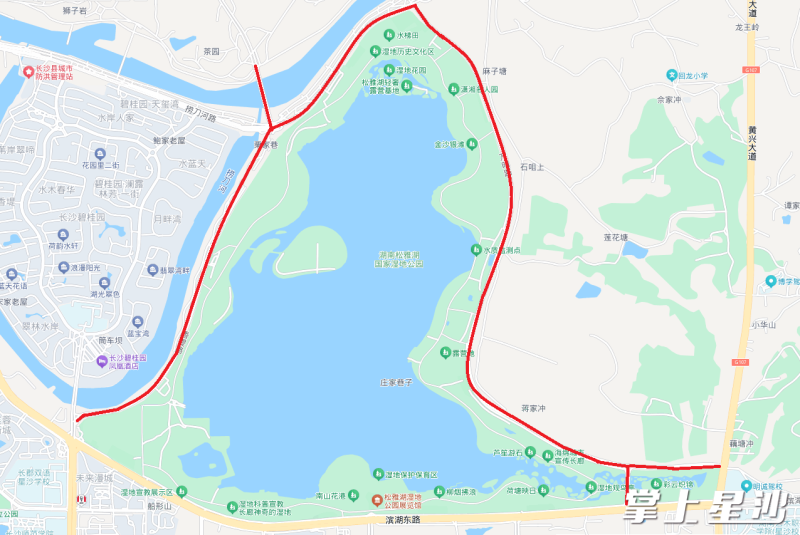 实行交通管制路段图。长沙县交警大队供图。
