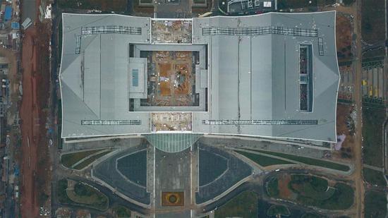 长沙国际会议中心计划10月底竣工 这是长沙国际会议中心（无人机照片，10月14日摄）。