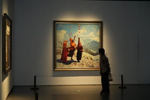 “藏韵入湘&nbsp;美美同辉”唐卡与当代美术作品交流展。湖南美术馆 供图