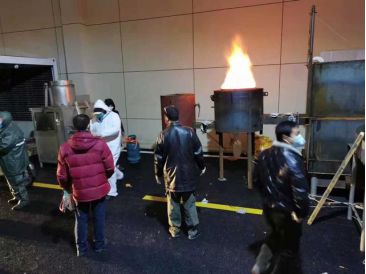 武汉洪山体育馆方舱医院医疗垃圾处理站