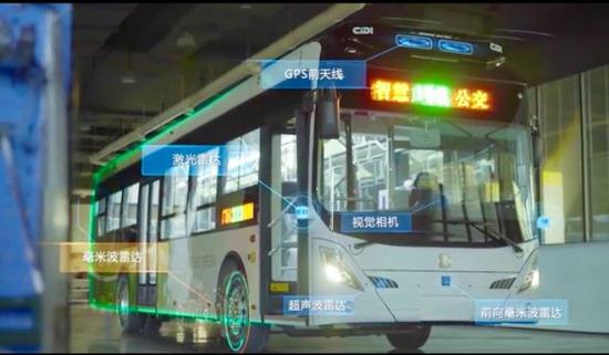 12月28日,位于长沙市岳麓山下的国内首条开放道路智慧公交示范线开通。