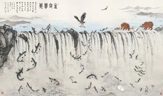 　陈喜庆部长巨幅作品《生命赞歌》作品欣赏