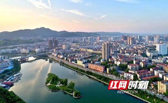 怀化市鹤城区鸟瞰图.