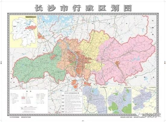 @长沙人 新版 长沙市行政区划图 请查收