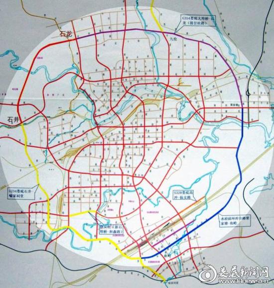 (娄底市城区外环线规划示意图)
