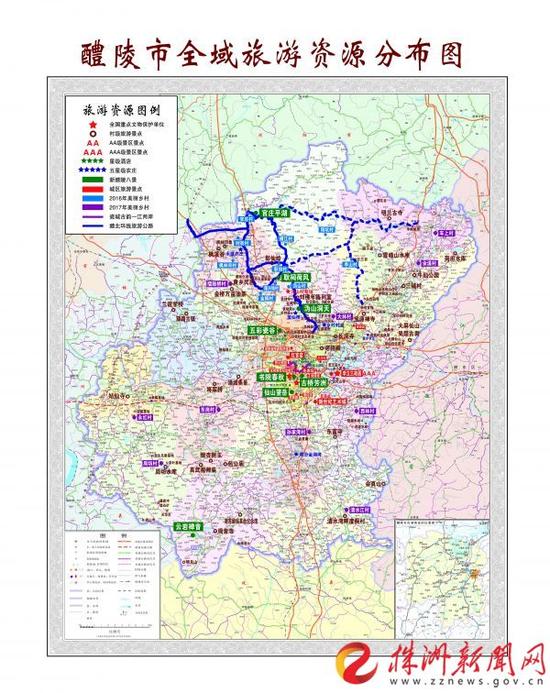 ▲点击看大图:醴陵市全域旅游资源分布图。(醴陵市全域旅游创建办 供图 )