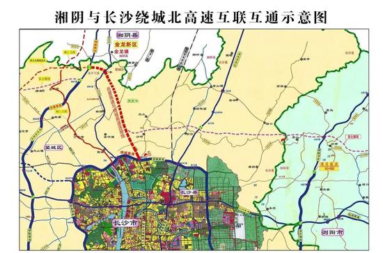 ▲湘阴与长沙绕城北高速互联互通示意图