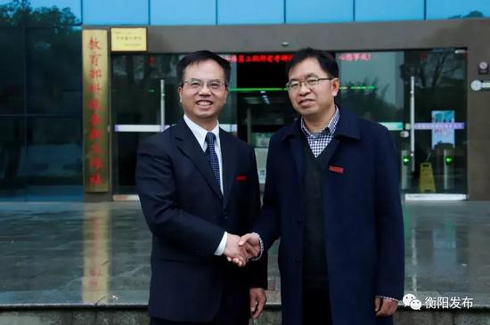 图:湖南农大新搭档陈弘同志和邹学校同志