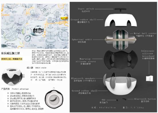 《疫情期间的居家运动系列-音乐减压腕力球》（3） 作者：陈炳燕 宋灵昱 指导老师：俞崧 广西艺术学院