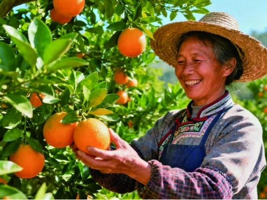 果农丰收的喜悦&nbsp; 彭归