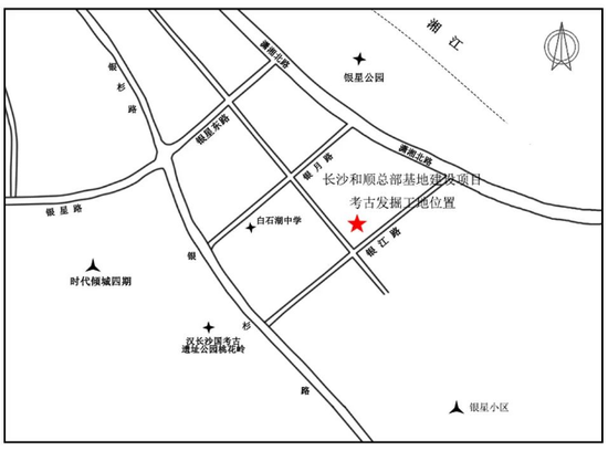和顺总部基地建设项目考古发掘工地位置。周保冬 提供