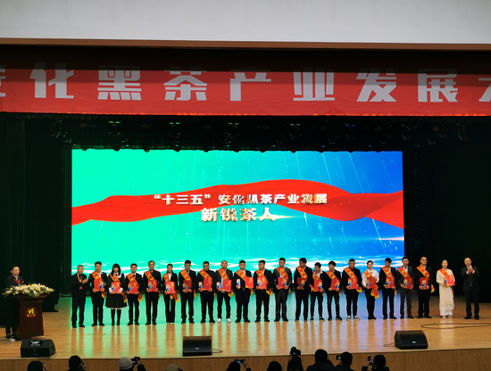 现场对安化黑茶产业发展中做出突出贡献的单位、个人进行表彰