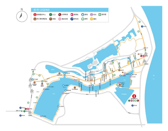 (靖港古镇景区导览总图)