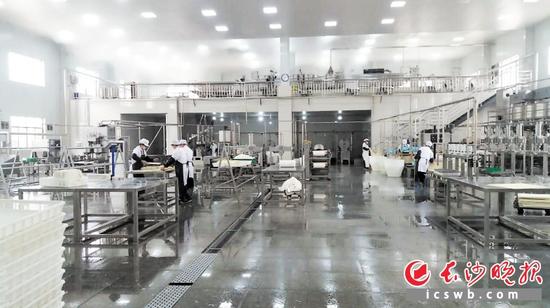 长沙县豆制品加工基地里，厂房规范排列、生产场地洁净有序。长沙晚报通讯员 曲波 供图