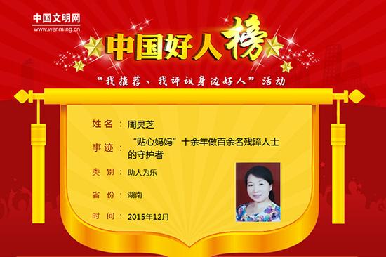 “助人为乐好人”周灵芝：“贴心妈妈”十余年做百余名残障人士的守护者