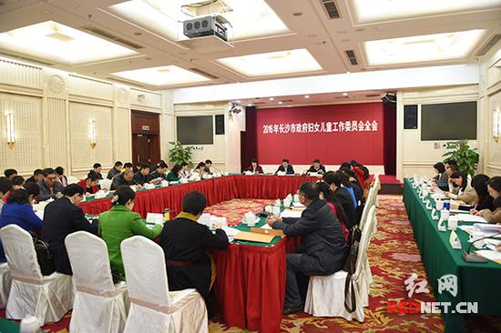3月25日上午,长沙市政府2016年妇儿工委全会召开,市妇儿工委各成员单位及9个区县(市)妇儿工委的委员等参加会议。