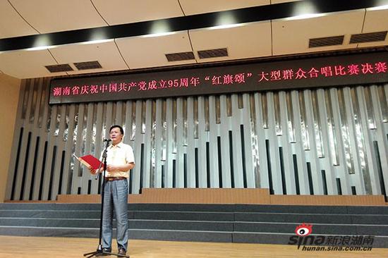 湖南省文化厅党组副书记、副厅长禹新荣出席决赛并致辞。