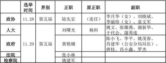邵阳各县市区人大政府政协新一届领导班子名单