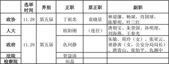 邵阳各县市区人大政府政协新一届领导班子名单