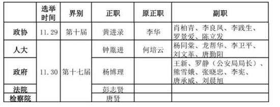 邵阳各县市区人大政府政协新一届领导班子名单