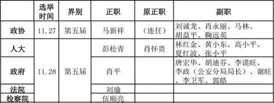 邵阳各县市区人大政府政协新一届领导班子名单