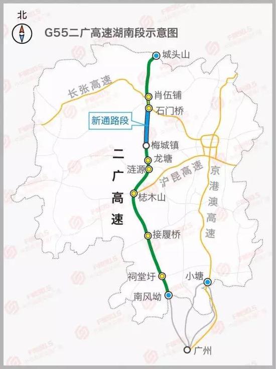 始于石门桥枢纽互通与二广高速东常高速段相接,长张高速益常段相交