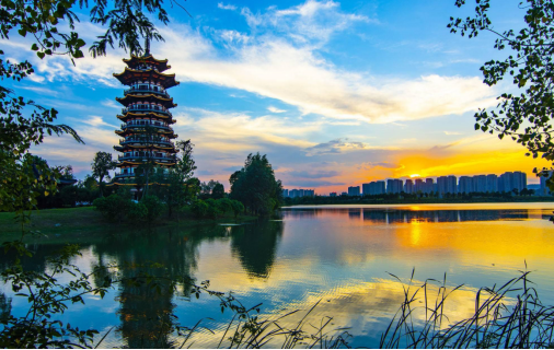 洋湖湿地公园实景图