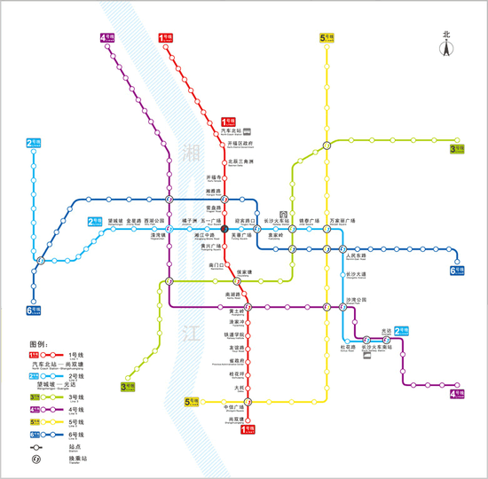 长沙市轨道交通远期规划示意图
