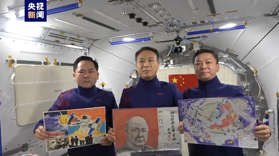 ▲1月21日，第二届“天宫画展”在中国空间站开展。
