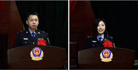 自学成才奖”民警代表和辅警代表发言