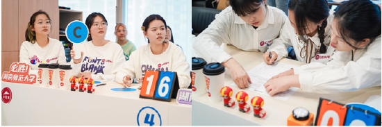 比赛现场各队选手快速思考、激烈抢答