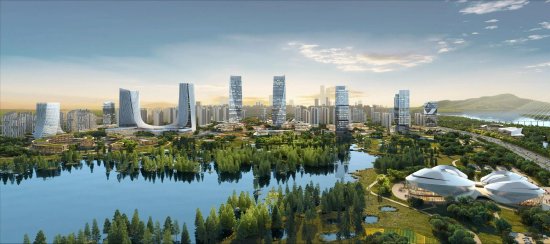 “省会新地标 湘江未来城”大泽湖片区效果图