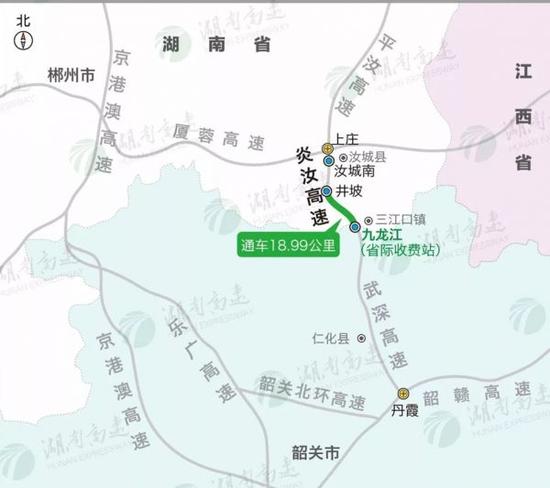 (炎汝高速通车段示意图)