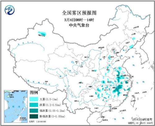 图1 全国雾区预报图
