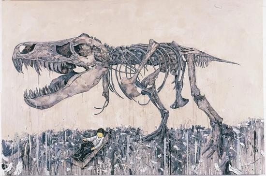 李继开《大恐龙》200×300cm 布面丙烯 2008