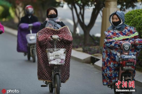 资料图:天气降温,早高峰上班出行的人们“全副武装”,从头到脚裹得严严实实。图片来源:IC photo