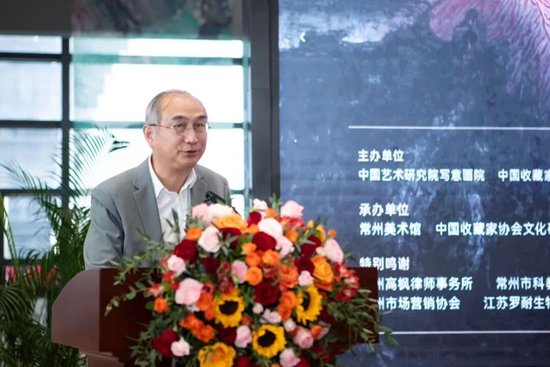 江苏省政府参事、民盟江苏省江苏省委副组委书法家协会副主席 刘灿铭先生开幕致辞