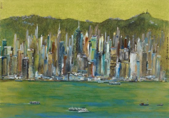 宋玉明 《城市山水·香港维多利亚港》 (70cmx100cm 约6.5平尺)