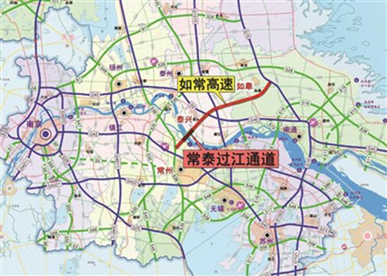 常泰长江大桥在这里。