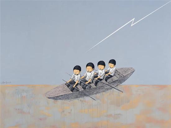 李继开《陆上行舟》150×200cm 布面丙烯 2006